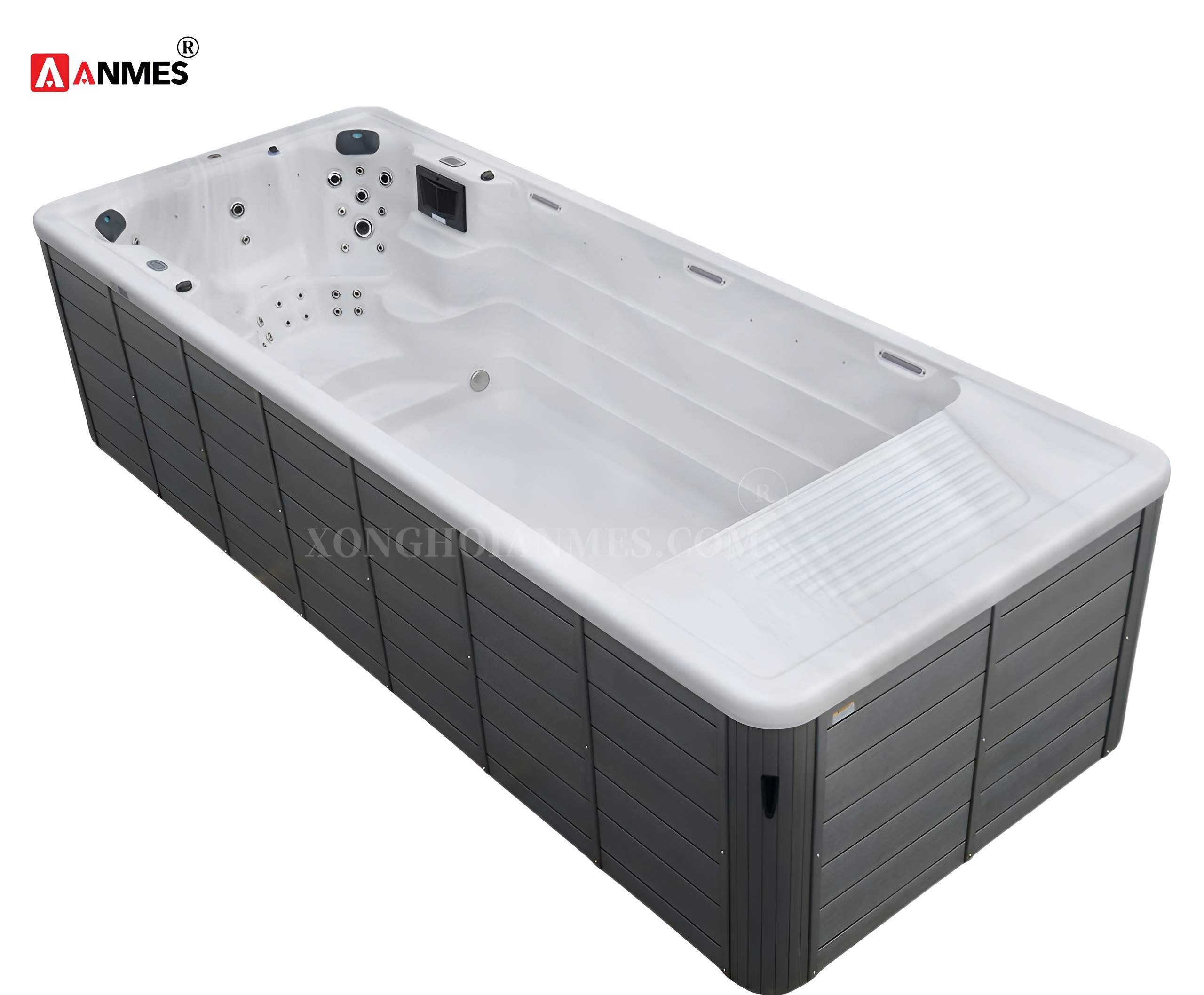 Hệ thống sục thuỷ lực, sục khí mạnh mẽ của bể bơi sục jacuzzi Swim Cayman