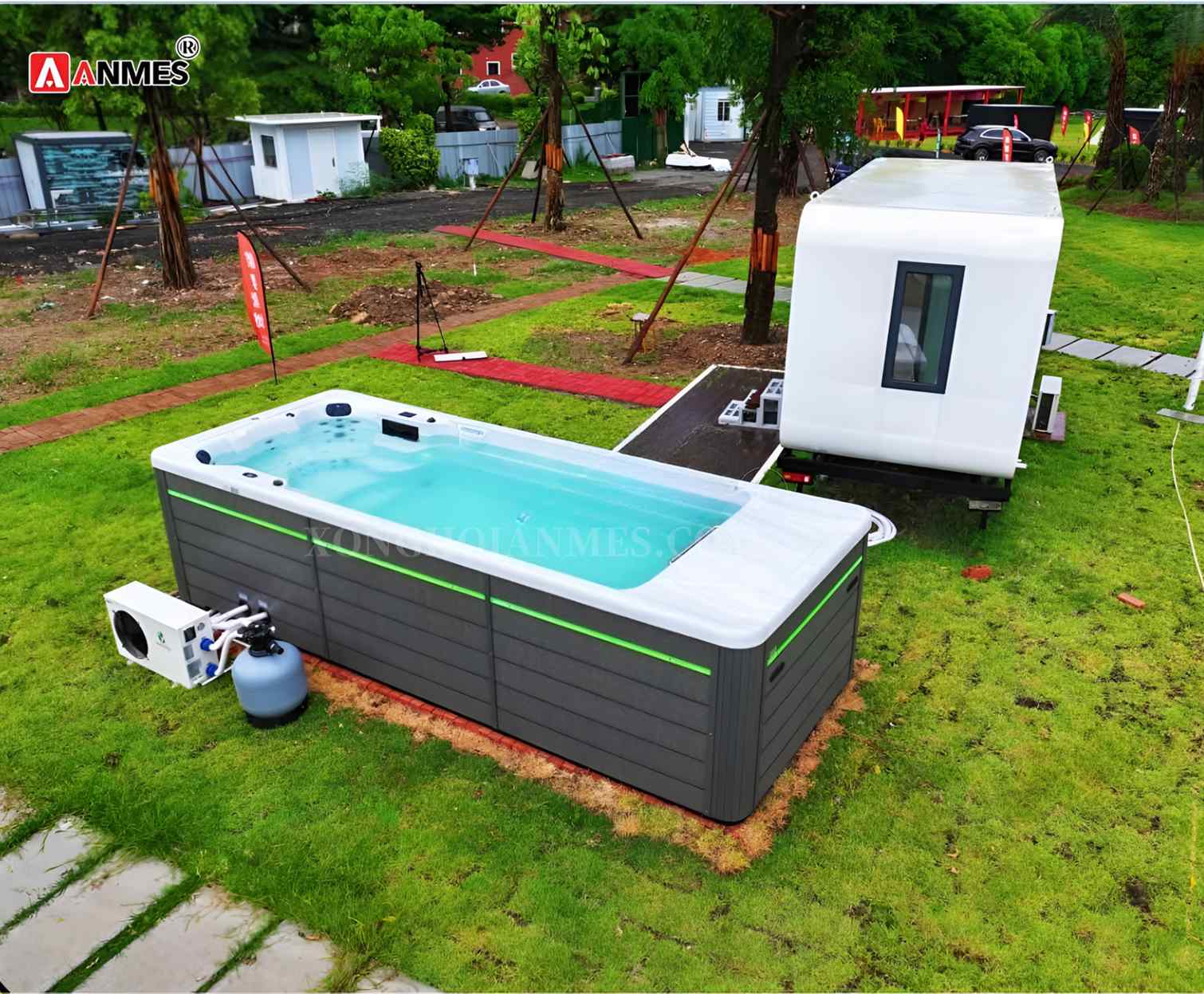 Hệ thống thiết bị USA và Australia đồng bộ trong bể bơi sục jacuzzi Swim Cayman