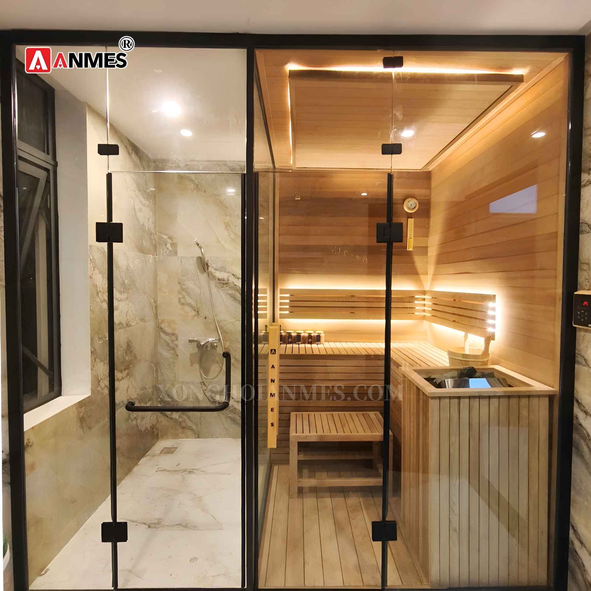 Dự án lắp đặt phòng xông khô gỗ tuyết tùng tại KĐT Sinh Thái Quốc Oai