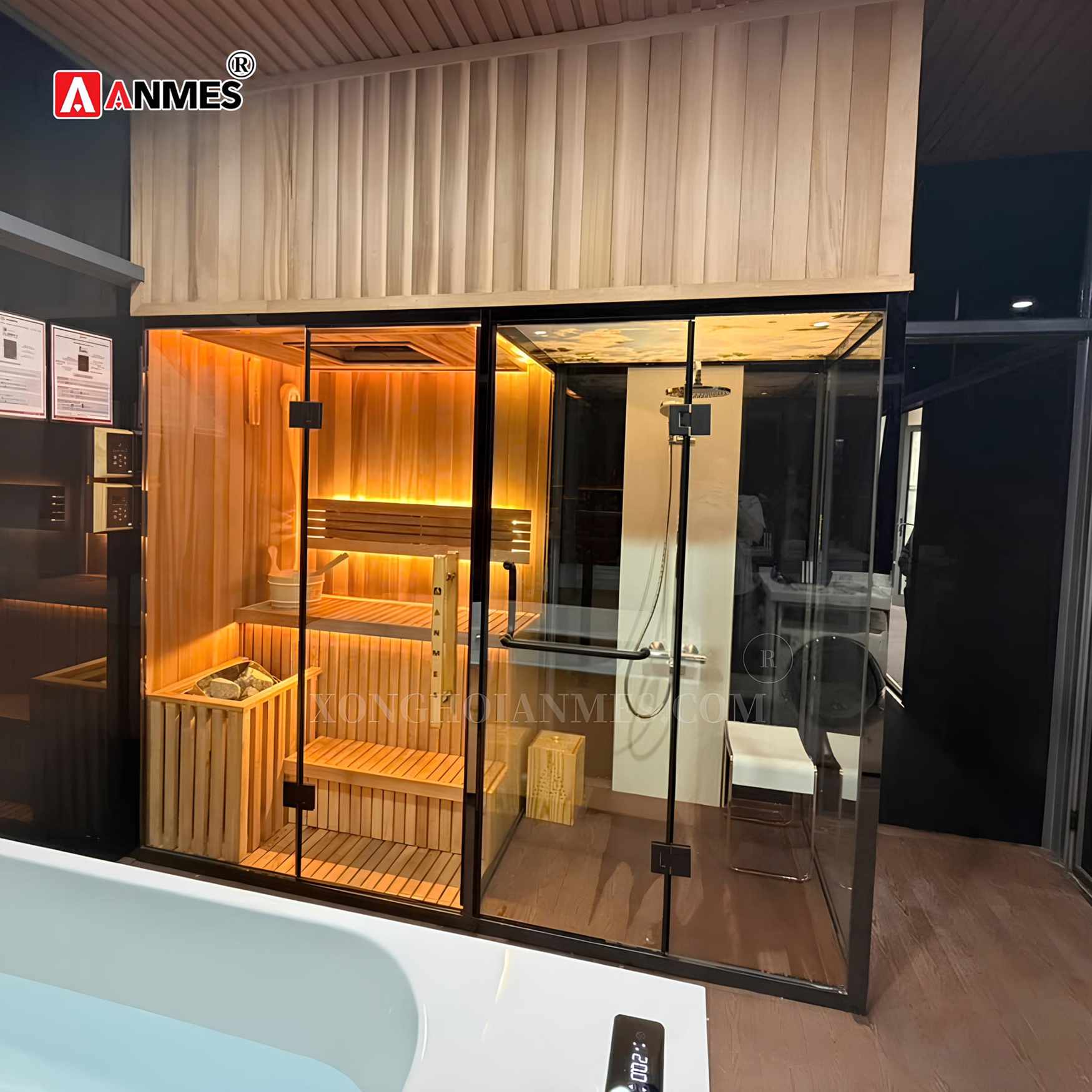 Dự án phòng xông khô, xông hơi ướt, bồn ngâm lạnh tại duplex penthouse Mỹ Đình Pearl, Hà Nội