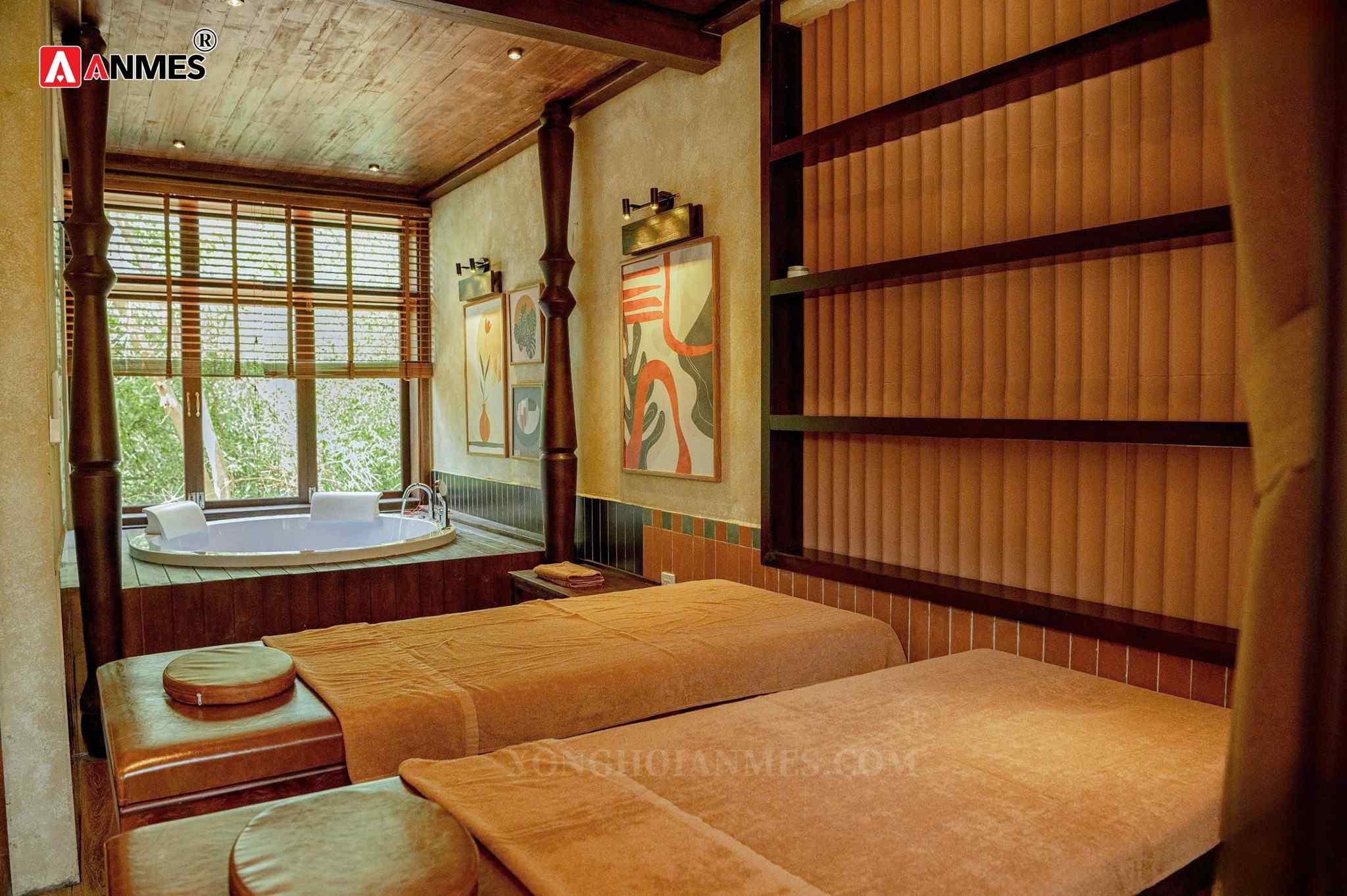 Không gian massage xông hơi, tắm bồn sục tại Mộc Lâm Viên Resort