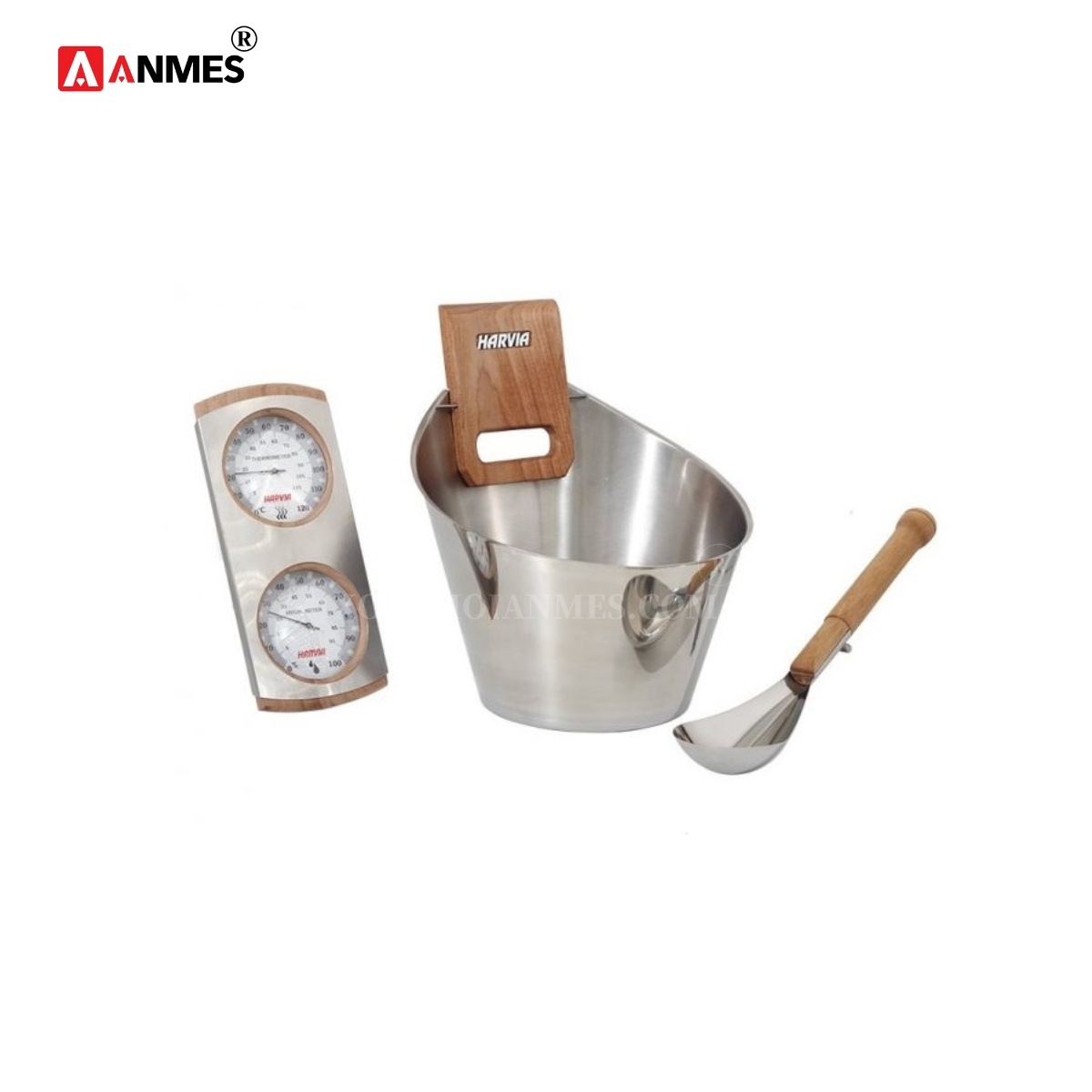 Bộ xô gáo đồng hồ ẩm kế inox