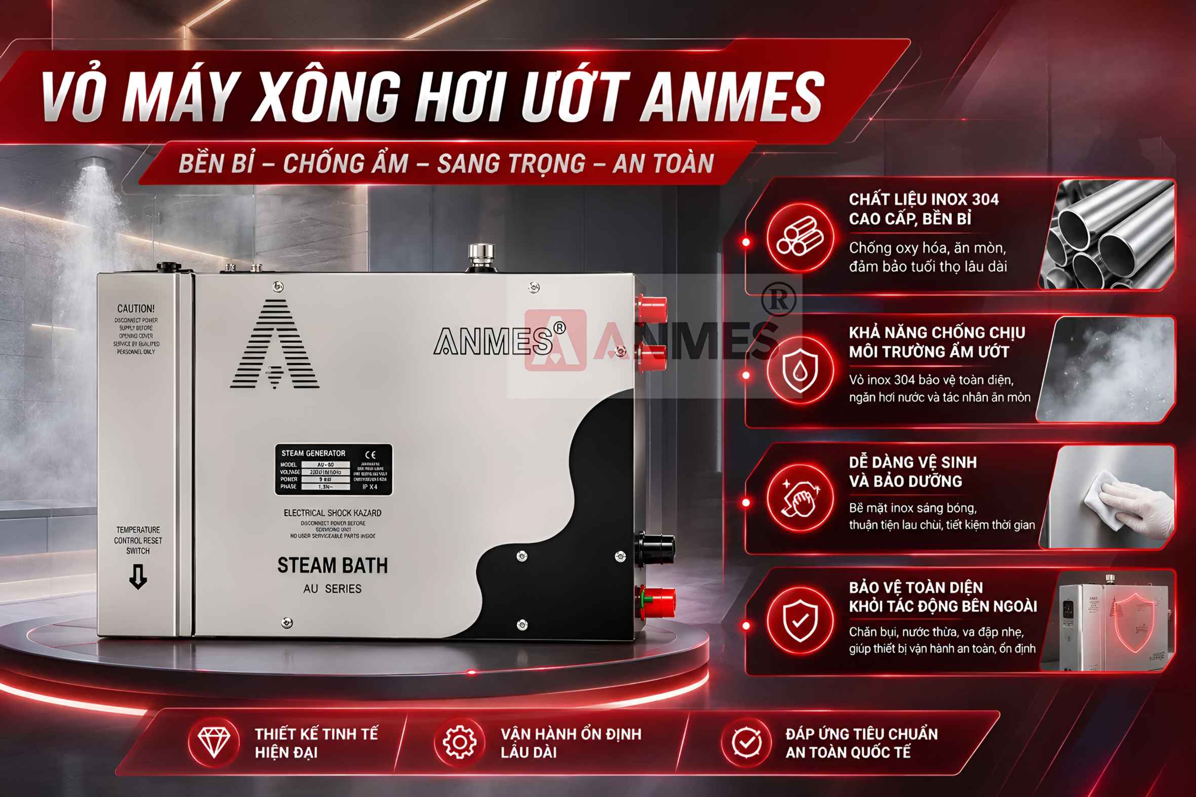 Vỏ máy xông hơi ướt Anmes