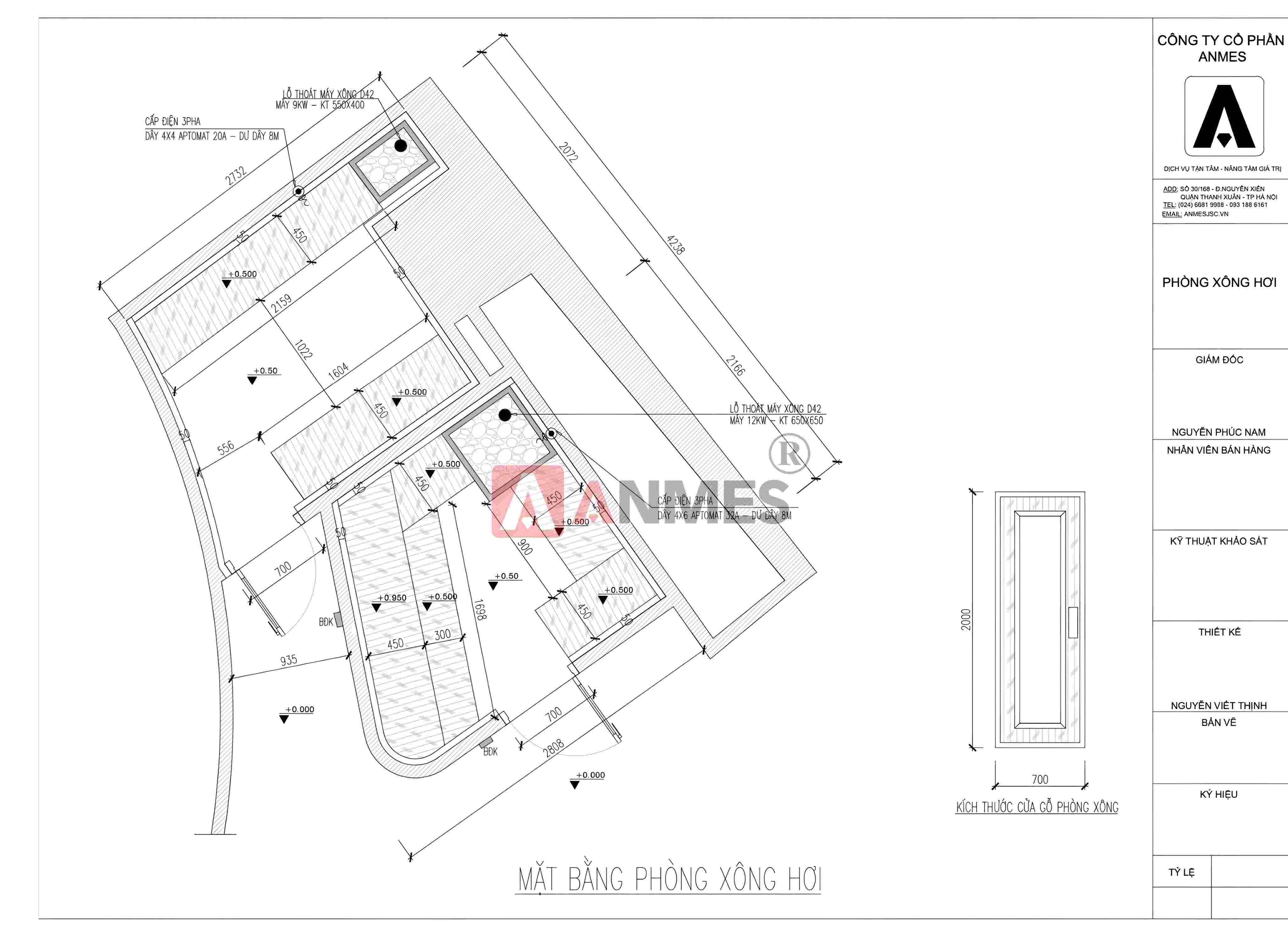 Bản vẽ CAD phòng xông hơi khô
