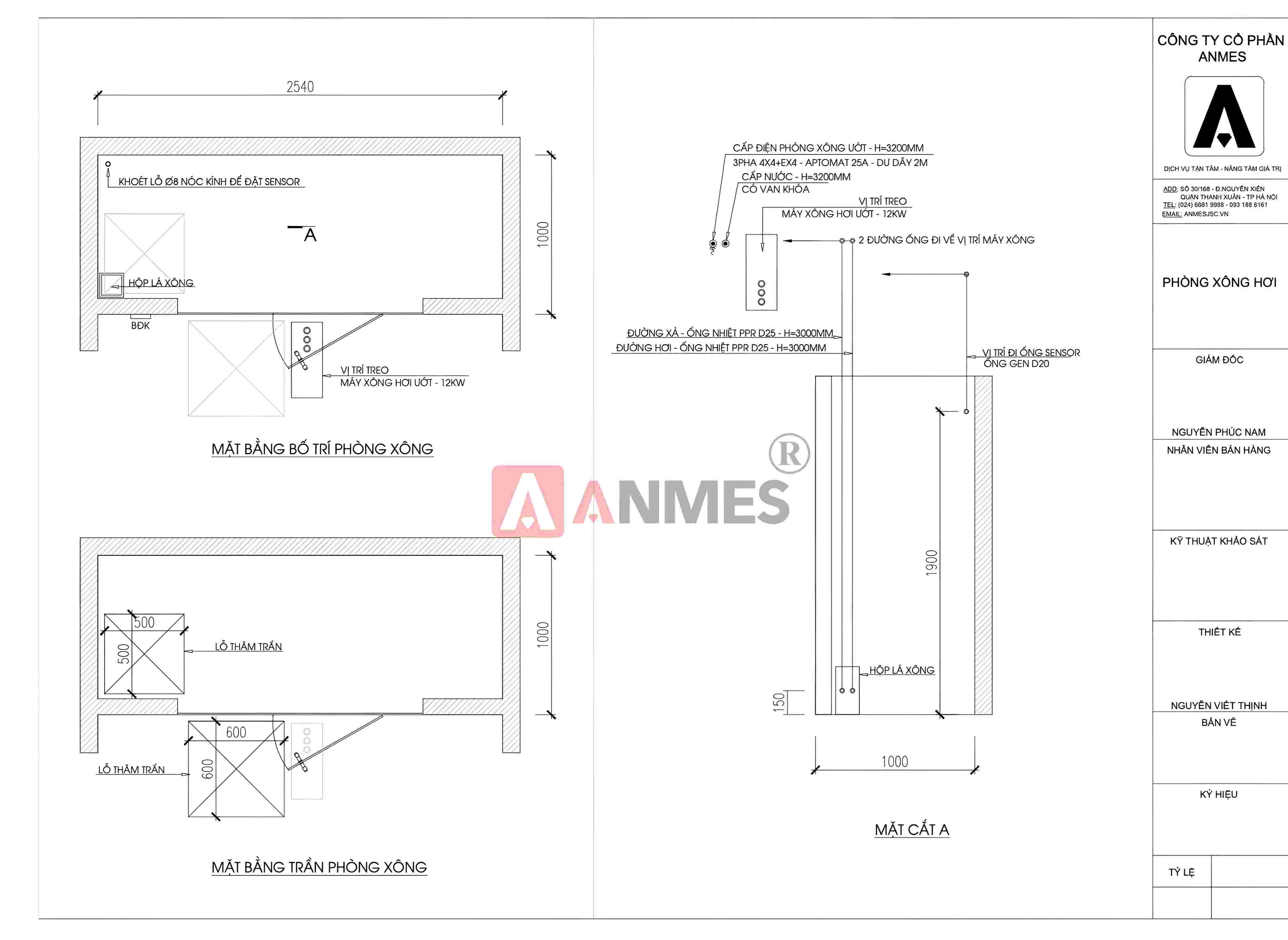 Bản vẽ CAD phòng xông hơi ướt