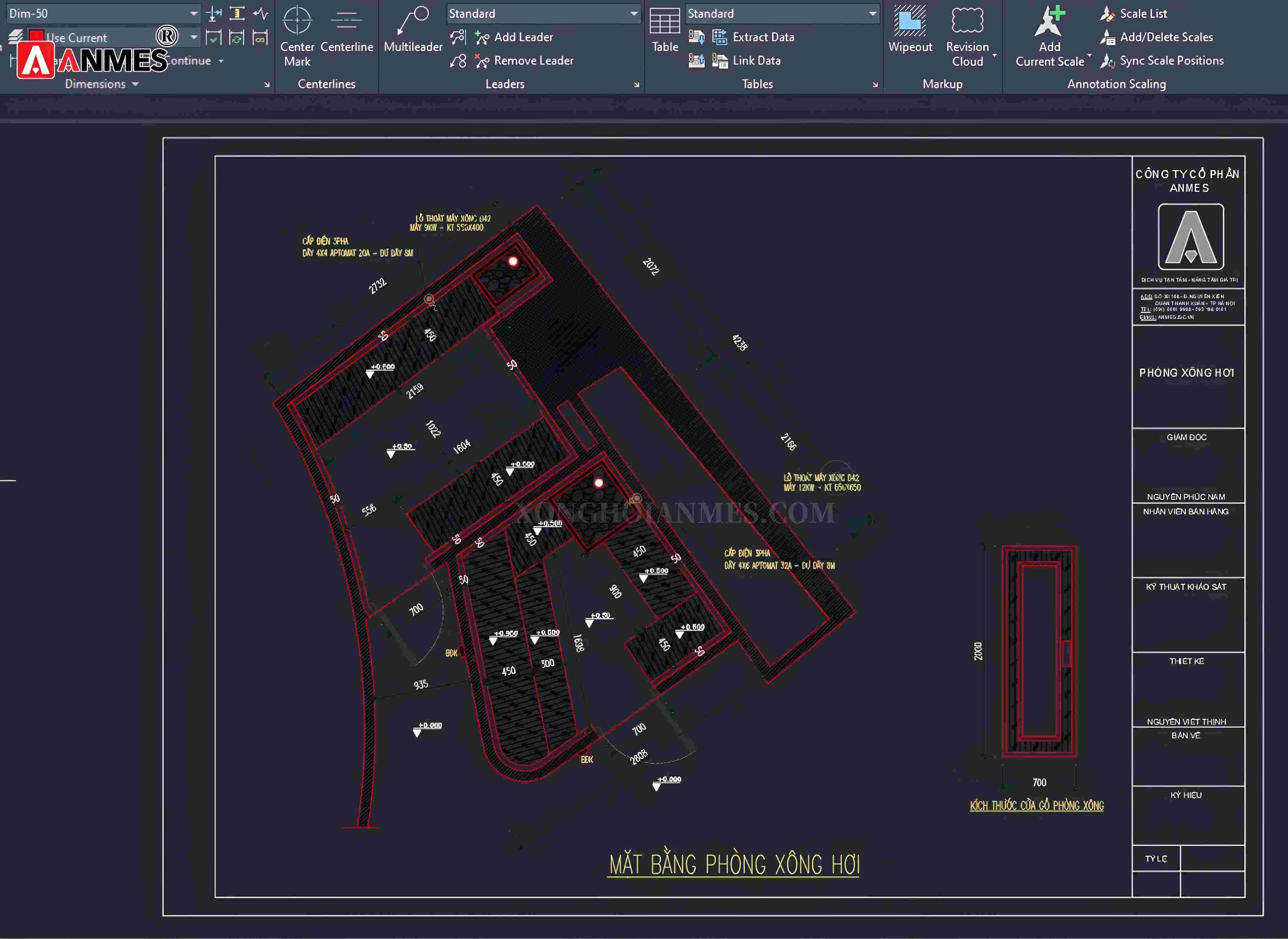 Tổng hợp bản vẽ CAD phòng xông hơi mới nhất