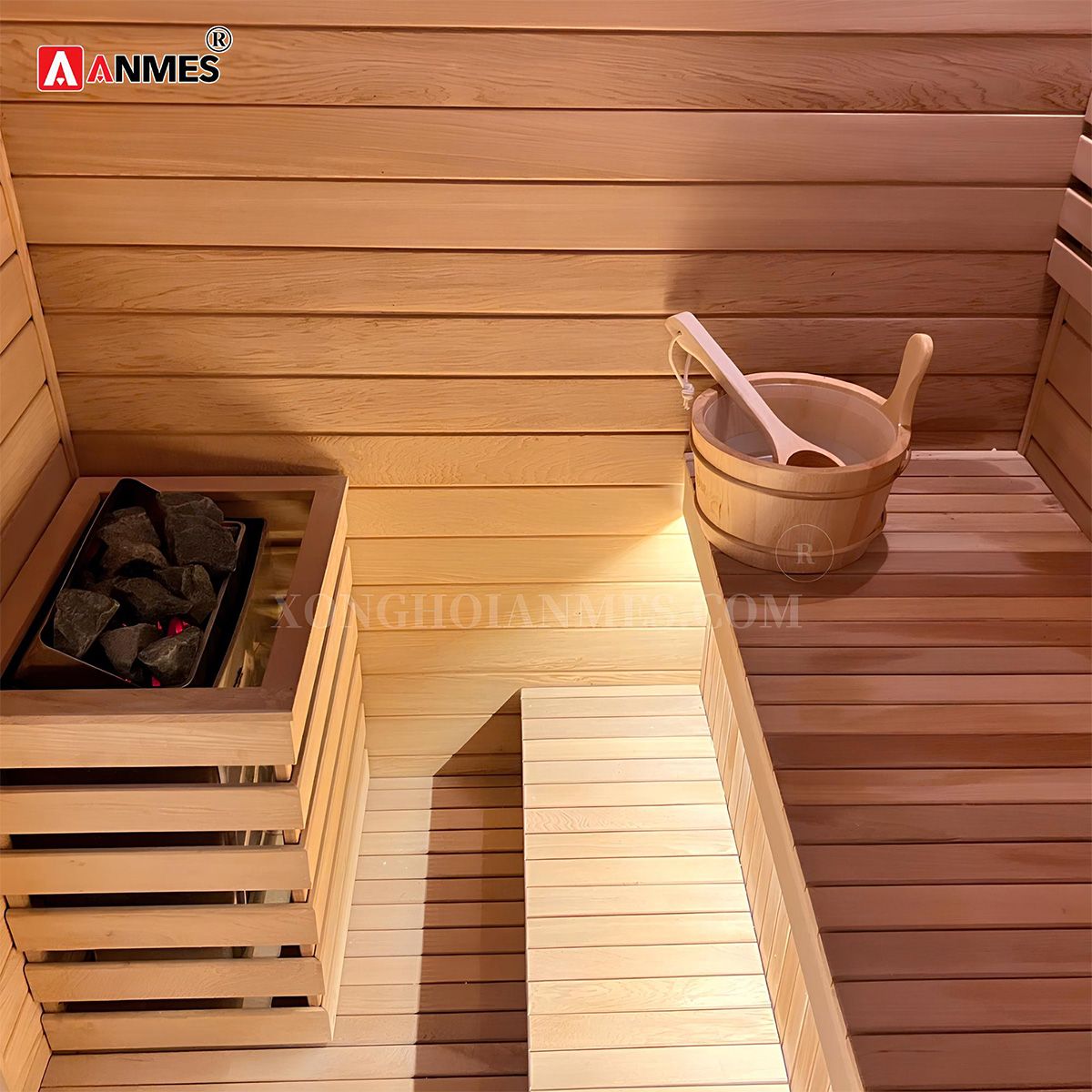 Thiết bị phòng xông hơi khô: Xô gáo gỗ