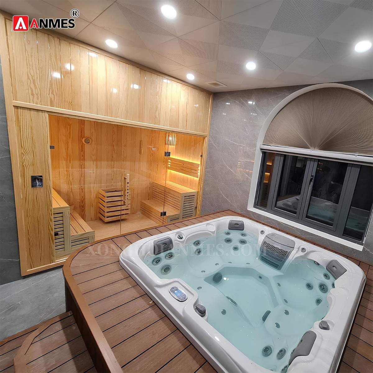 Phòng xông khô và bồn sục jacuzzi nhập khẩu cao cấp
