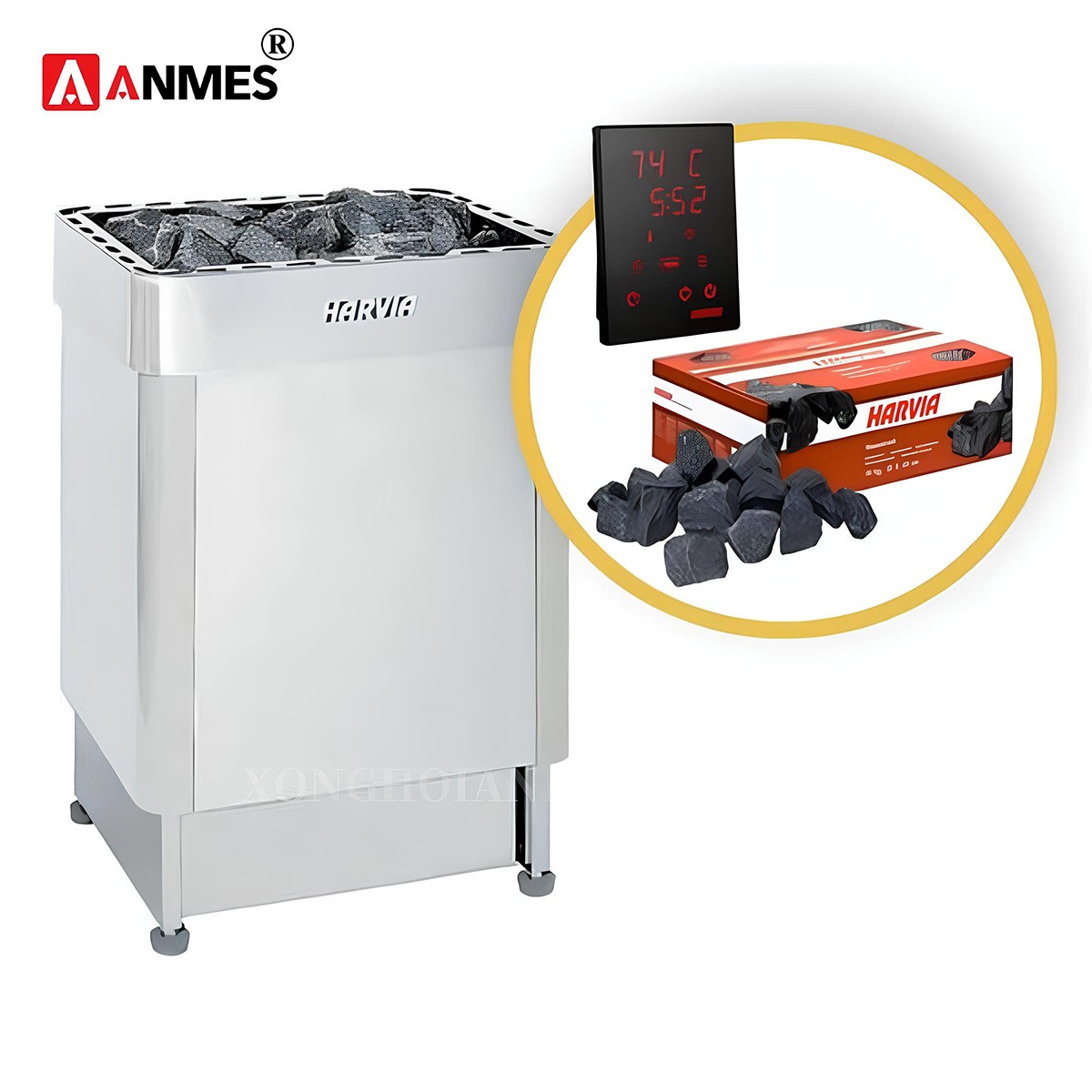 Khoang chứa đá sauna tiện lợi của máy xông hơi khô Harvia Senator