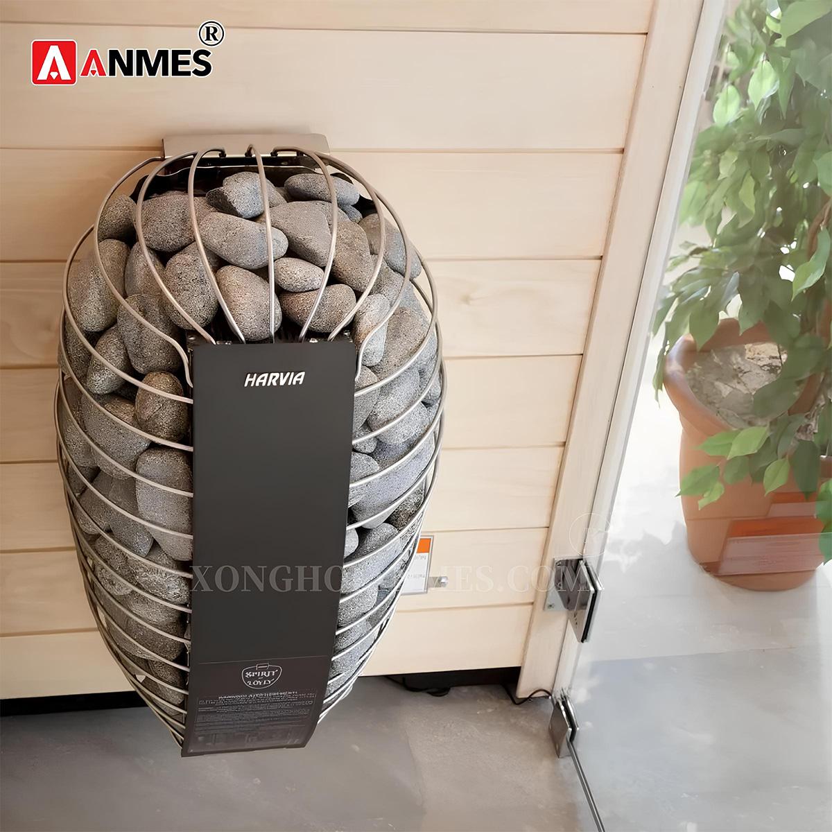 Khoang chứa đá sauna chắc chắn, giữ nhiệt tốt 
