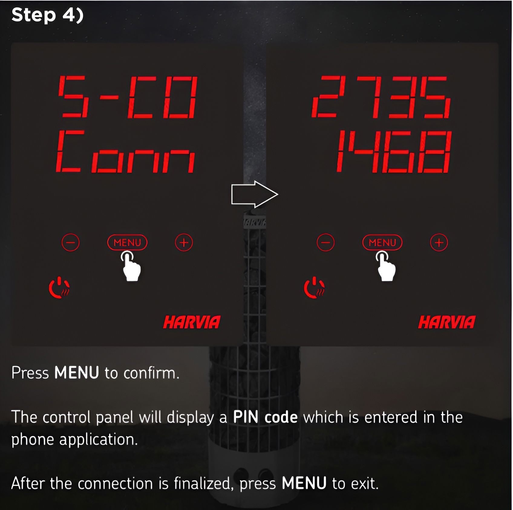 Nhấn nút menu để ghi nhớ cài đặt nhiệt độ và thời gian