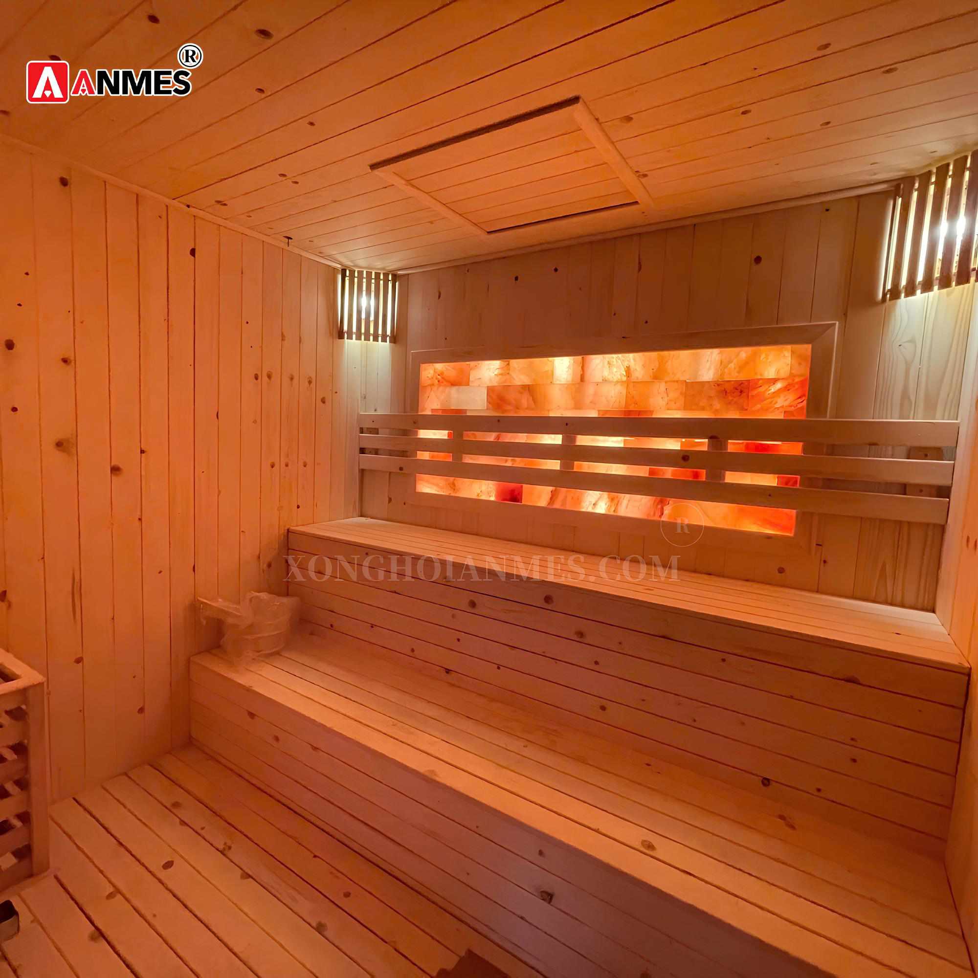 Anmes JSC - Đơn vị thiết kế, thi công phòng xông hơi gỗ thông trắng chất lượng, chuyên nghiệp